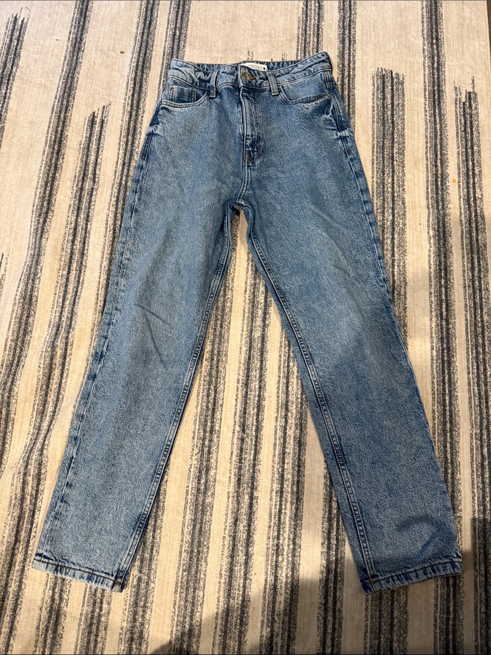 Zara High-Rise Light Blue Straight Jeans